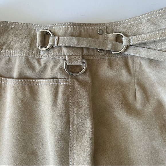 Dolce & Gabbana Tan Suede D&G Silver Buckle Logo Boho Short Mini Skirt - Picture 5 of 13